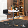 Round Bar Table Adjustable Height, Base Pub Table 360° Swivel for Living Room Dining Room Bistro Cafe, Led Bar Table