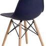 Elon Series Green Plastic Chair w/ Wooden Legs 22.5"D x 18.25"W x 31.5"H-6 Color