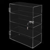 4 Layers Clear Acrylic Stand Display with Lock Square Countertop Display Case Display Collectible Doll Rack