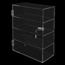 4 Layers Clear Acrylic Stand Display with Lock Square Countertop Display Case Display Collectible Doll Rack