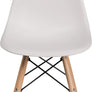 Elon Series Green Plastic Chair w/ Wooden Legs 22.5"D x 18.25"W x 31.5"H-6 Color