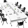 Conference Table, Folding Conference Room Tables With Flip-Top Design, With Caster Rectangular Modular Conference Room Table