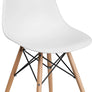 Elon Series Green Plastic Chair w/ Wooden Legs 22.5"D x 18.25"W x 31.5"H-6 Color