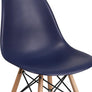Elon Series Green Plastic Chair w/ Wooden Legs 22.5"D x 18.25"W x 31.5"H-6 Color