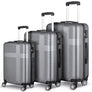 3 Piece Luggage Set with TSA Lock 20"/24"/28" Lightweight Cross Stripe Hardshell Suitcase with 360 Degree Spinner Wheels