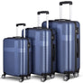 3 Piece Luggage Set with TSA Lock 20"/24"/28" Lightweight Cross Stripe Hardshell Suitcase with 360 Degree Spinner Wheels