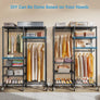R4 Rolling Garment Rack 6 Tiers Adjustable Heavy Duty Wire Shelving Clothes Rack with Dojavascript:uble Rods and Lockable