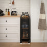 3-Tier Narrow Storage Rolling Cart w/ Wheels Wood Steel Frame Slim Kitchen Dine