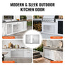 VEVOR BBQ Access Door 36Wx21H Inch Double Outdoor Kitchen Door Stainless Steel Flush Mount Door Wall Vertical Door with Handles