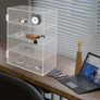 4 Layers Clear Acrylic Stand Display with Lock Square Countertop Display Case Display Collectible Doll Rack