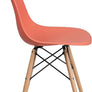 Elon Series Green Plastic Chair w/ Wooden Legs 22.5"D x 18.25"W x 31.5"H-6 Color
