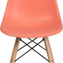 Elon Series Green Plastic Chair w/ Wooden Legs 22.5"D x 18.25"W x 31.5"H-6 Color