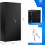 Metal Storage Cabinet, 72" Black Locking Doors and 4 Shelves, Tall Tool Garage