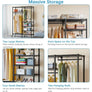 R4 Rolling Garment Rack 6 Tiers Adjustable Heavy Duty Wire Shelving Clothes Rack with Dojavascript:uble Rods and Lockable