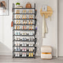 Tall Shoe Rack 10 Tiers, Sturdy Metal Space Saving Corner Shoe Rack Organizer For Closet, Entrance, Doorway, Garage, Living Room