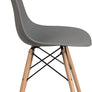 Elon Series Green Plastic Chair w/ Wooden Legs 22.5"D x 18.25"W x 31.5"H-6 Color