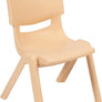 24" Square Natural Plastic Height Adjustable Activity Table Set with 4 Chairs