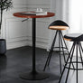Round Bar Table Adjustable Height, Base Pub Table 360° Swivel for Living Room Dining Room Bistro Cafe, Led Bar Table