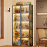 Display Cabinet, 5-Tier Tall Bookcase with Adjustable Shelves, Collectibles Toy Organizers Rack & Display Shelf, Bookshelf