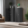 Metal Storage Cabinet, 72" Black Locking Doors and 4 Shelves, Tall Tool Garage