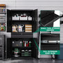 Metal Garage Storage Cabinet Drawer 4 Door Lock-2 Adjustable Shelves Office
