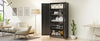 Metal Storage Cabinet, 72" Black Locking Doors and 4 Shelves, Tall Tool Garage