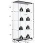 Display Cabinet 64.5" H 4-LED Light Glass Door Case Modern Curio Collection