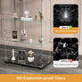 Glass Display Cabinet 4 Shelves Floor Standing Living Room 64 x 32 x 14in, Black