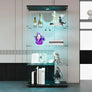 Display Cabinet 64.5" H 4-LED Light Glass Door Case Modern Curio Collection