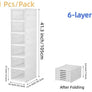 6 Layers Shoes Box Foldable Transparent Sneaker Shoe Storage Organizers Box Stackable Dustproof High-top Cabinet Shoe Rack Shelf