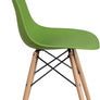 Elon Series Green Plastic Chair w/ Wooden Legs 22.5"D x 18.25"W x 31.5"H-6 Color