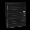 4 Layers Clear Acrylic Stand Display with Lock Square Countertop Display Case Display Collectible Doll Rack