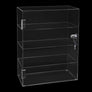 4 Layers Clear Acrylic Stand Display with Lock Square Countertop Display Case Display Collectible Doll Rack