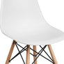 Elon Series Green Plastic Chair w/ Wooden Legs 22.5"D x 18.25"W x 31.5"H-6 Color
