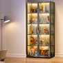 Display Cabinet, 5-Tier Tall Bookcase with Adjustable Shelves, Collectibles Toy Organizers Rack & Display Shelf, Bookshelf