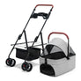 Pet Stroller, Folding Dog Stroller, Pet Folding Strollers, 4 Wheels Dog/Cat Puppy Stroller, Travel Carrier for Small/Medium Pet