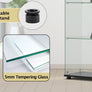Glass Display Cabinet 4 Shelves Floor Standing Living Room 64 x 32 x 14in, Black