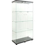 Display Cabinet 64.5" H 4-LED Light Glass Door Case Modern Curio Collection