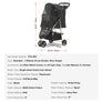 VEVOR Pet Stroller Carrier Dog Cat Lightweight Rotate w/ Brake Cup Holder Puppy