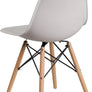 Elon Series Green Plastic Chair w/ Wooden Legs 22.5"D x 18.25"W x 31.5"H-6 Color