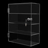 4 Layers Clear Acrylic Stand Display with Lock Square Countertop Display Case Display Collectible Doll Rack