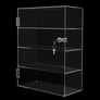 4 Layers Clear Acrylic Stand Display with Lock Square Countertop Display Case Display Collectible Doll Rack