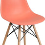 Elon Series Green Plastic Chair w/ Wooden Legs 22.5"D x 18.25"W x 31.5"H-6 Color
