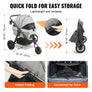 VEVOR Pet Stroller Carrier Dog Cat Lightweight Rotate w/ Brake Cup Holder Puppy