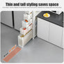 5-Tiers Narrow Storage Cabinet Slim Rolling Cart Pantry Thin Transparent Drawer