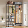 R4 Rolling Garment Rack 6 Tiers Adjustable Heavy Duty Wire Shelving Clothes Rack with Dojavascript:uble Rods and Lockable