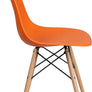 Elon Series Green Plastic Chair w/ Wooden Legs 22.5"D x 18.25"W x 31.5"H-6 Color