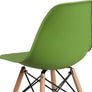 Elon Series Green Plastic Chair w/ Wooden Legs 22.5"D x 18.25"W x 31.5"H-6 Color