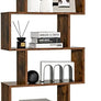 book shelves, 6-Tier,with Doors,Anti-toppling Device,Home Office Wood Storage Display Shelf,bookshelfs