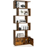 book shelves, 6-Tier,with Doors,Anti-toppling Device,Home Office Wood Storage Display Shelf,bookshelfs